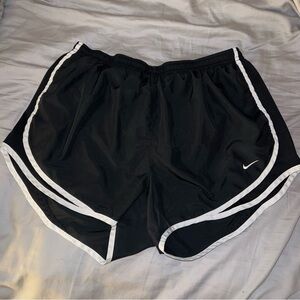Nike Women's Black and White Athletic Shorts
